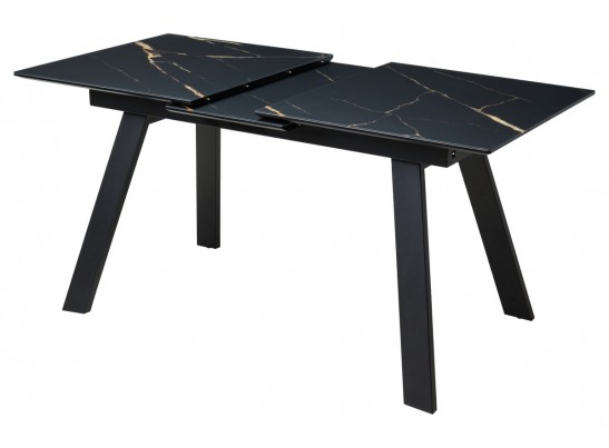 Стол Морис 140 Обсидиан сатинат, стекло / черный каркас в Набережных Челнах