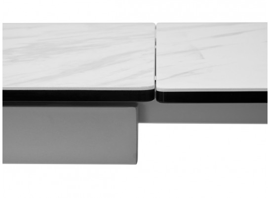 Стол BELLUNO 160 MARBLES KL-99 Белый мрамор матовый, итальянская керамика/ белый каркас, ®DISAUR в Набережных Челнах