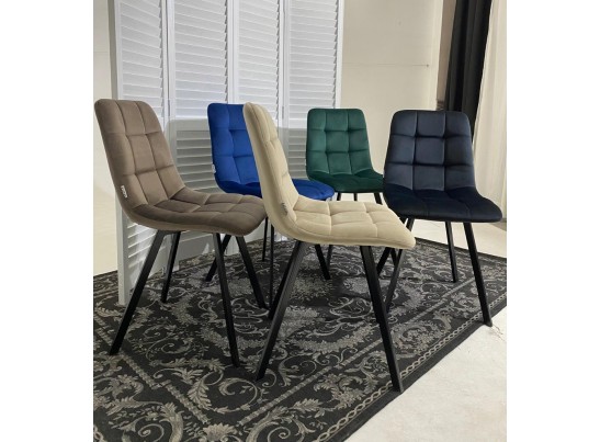 Стул CHILLI SQUARE BLUVEL-78 GREEN, велюр / черный каркас в Набережных Челнах