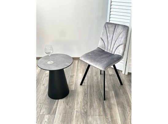 Стул ARFA UF912-09B античный светло-серый, велюр без "пальчикового" эффекта/ черный каркас, ®DISAUR в Набережных Челнах