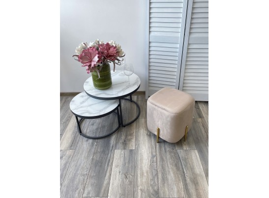 Пуф для гостиной ARES BLUVEL-40 BEIGE / GOLD в Набережных Челнах Пуф для гостиной ARES BLUVEL-40 BEIGE / GOLD в Набережных Челнах