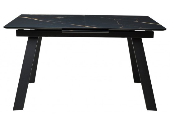 Стол Морис 140 Обсидиан сатинат, стекло / черный каркас в Набережных Челнах