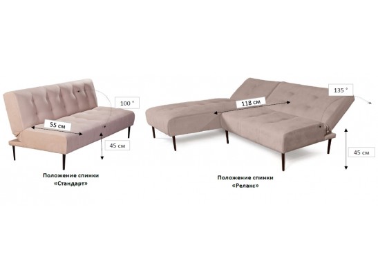 Диван-кровать МОНАКО серый #27, велюр, трехместный, прямой, клик-кляк в Набережных Челнах