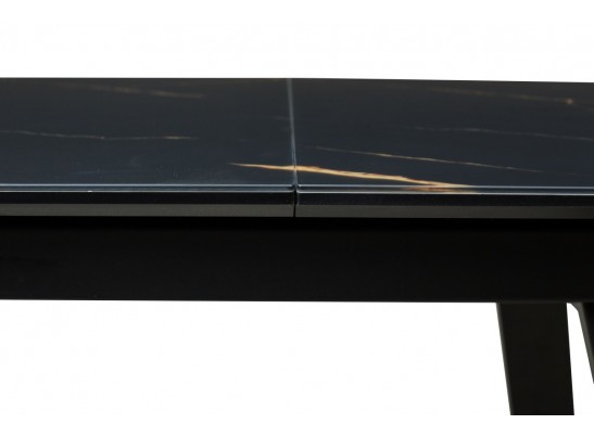 Стол Морис 140 Обсидиан сатинат, стекло / черный каркас в Набережных Челнах