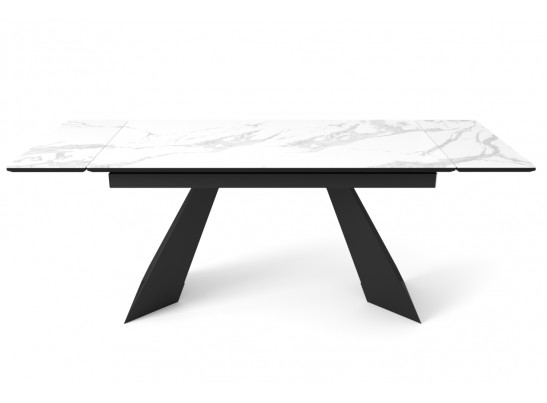 Стол Купер 160 Бежевый мрамор матовый, керамика / черный каркас в Набережных Челнах