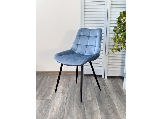 Стул MIAMI G062-43 пудровый голубой, велюр/ черный каркас в Набережных Челнах