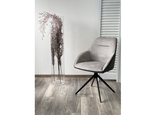 Стул TORNADO 360 град. Серый Brego-07, ткань/ темно-серый Modern-454, велюр/ черный каркас, DISAUR в Набережных Челнах