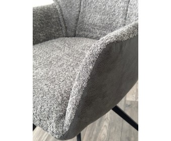 Стул BREVIS 180 град. поворот. XD841-16 Серый, букле/ GINO-457 Серый, ткань/ Черный, ®DISAUR Стул BREVIS 180 град. поворот. XD841-16 Серый, букле/ GINO-457 Серый, ткань/ Черный, ®DISAUR