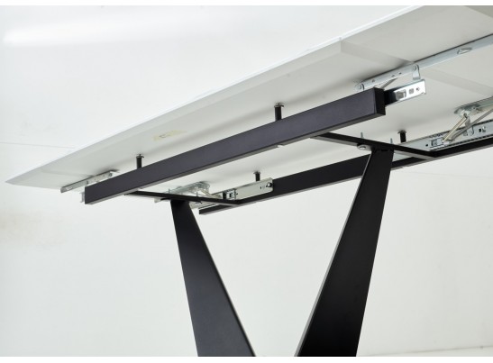 Стол Ниагара 160 Белый мрамор, стекло / черный каркас в Набережных Челнах