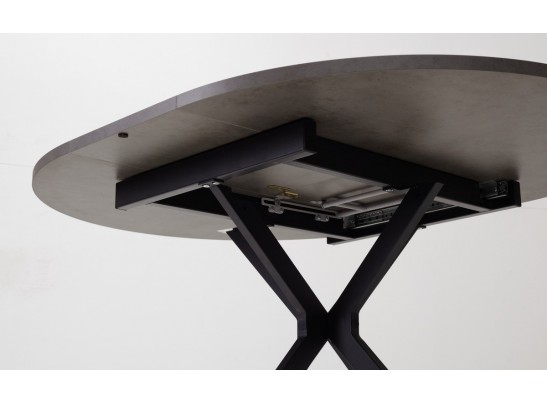 Стол ВЕГА D110 раскладной Бетон Чикаго темно-серый/ черный каркас БЕЗ НДС в Набережных Челнах