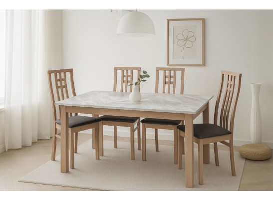 Стол TME-6931 MBH SWEDEN белый мрамор / MILKY WHITE M-City в Набережных Челнах