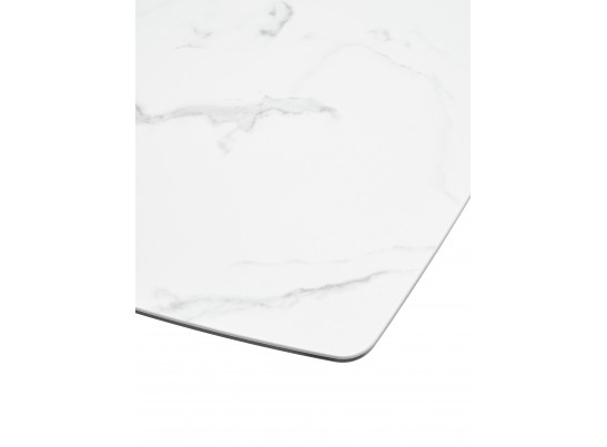 Стол ACUTO2 170 MATTE STATUARIO Белый мрамор матовый, керамика/ черный каркас в Набережных Челнах