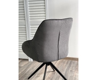 Стул TORNADO 360 град. Серый Brego-07, ткань/ темно-серый Modern-454, велюр/ черный каркас, DISAUR