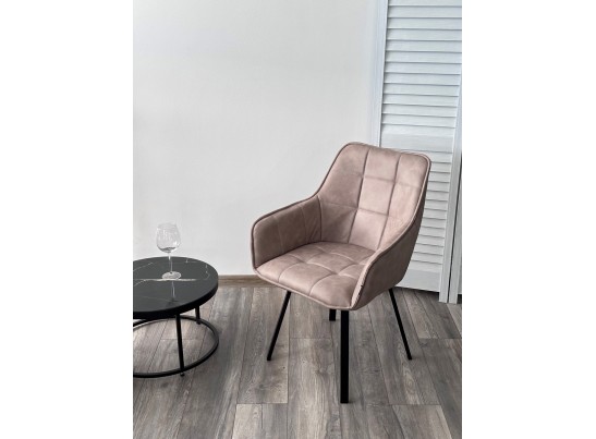 Стул MAVERICK 360 град. поворот. HK007-04 Латте, искусственная замша / черный каркас, в Набережных Челнах