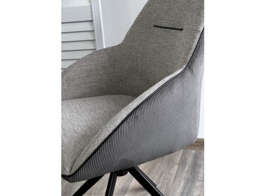 Стул TORNADO 360 град. Серый Brego-07, ткань/ темно-серый Modern-454, велюр/ черный каркас, DISAUR в Набережных Челнах