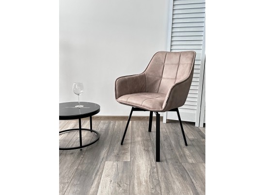 Стул MAVERICK 360 град. поворот. HK007-04 Латте, искусственная замша / черный каркас, в Набережных Челнах