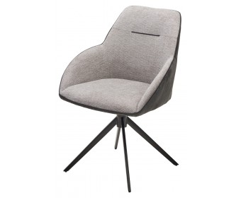 Стул TORNADO 360 град. Серый Brego-07, ткань/ темно-серый Modern-454, велюр/ черный каркас, DISAUR