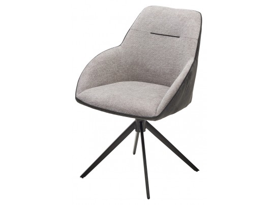 Стул TORNADO 360 град. Серый Brego-07, ткань/ темно-серый Modern-454, велюр/ черный каркас, DISAUR в Набережных Челнах