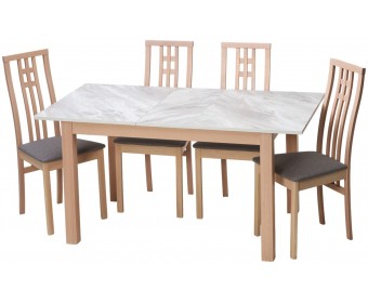 Стол TME-6931 MBH SWEDEN белый мрамор / MILKY WHITE M-City