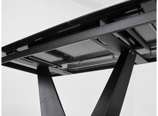 Стол ACUTO2 170 MATTE STATUARIO Белый мрамор матовый, керамика/ черный каркас в Набережных Челнах