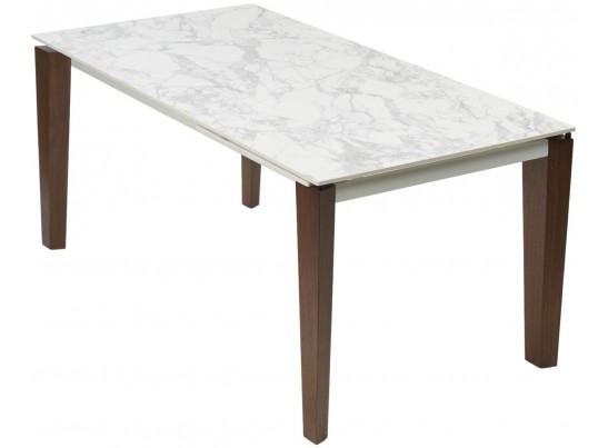 Стол ESMIR 160 MATTE ARABESCATO SOLID CERAMIC/ орех, ®DISAUR