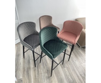 Полубарный стул ARTEMIS BLUVEL-52 PINK (H=65cm), велюр 
