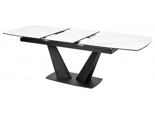 Стол ACUTO2 170 MATTE STATUARIO Белый мрамор матовый, керамика/ черный каркас в Набережных Челнах