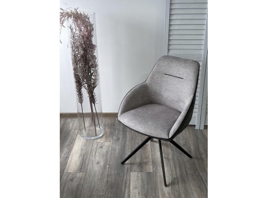 Стул TORNADO 360 град. Серый Brego-07, ткань/ темно-серый Modern-454, велюр/ черный каркас, DISAUR в Набережных Челнах