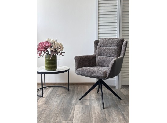 Стул GARLAND 360 град. поворот. HAGA-16 Серый, ткань/ GINO-457 Серый, ткань/ Черный, ®DISAUR