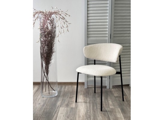 Стул ЛЕОНАРДО Soul 000 Белый, букле / черный каркас в Набережных Челнах