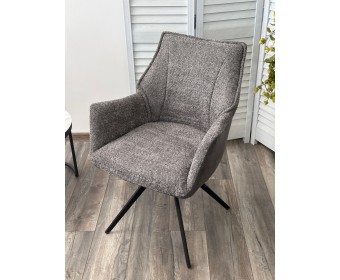 Стул BREVIS 180 град. поворот. XD841-16 Серый, букле/ GINO-457 Серый, ткань/ Черный, ®DISAUR Стул BREVIS 180 град. поворот. XD841-16 Серый, букле/ GINO-457 Серый, ткань/ Черный, ®DISAUR