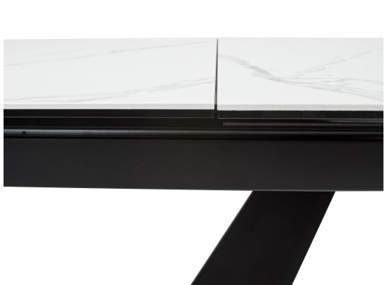 Стол ACUTO2 170 MATTE STATUARIO Белый мрамор матовый, керамика/ черный каркас в Набережных Челнах
