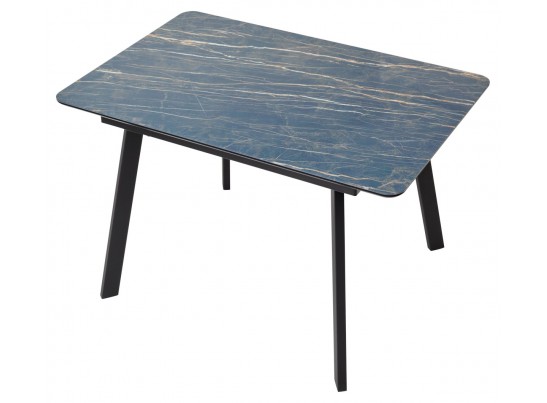 Стол АРУБА 140 нераздвижной МОНБЛАН, стекло/ ЧЕРНЫЙ каркас в Набережных Челнах