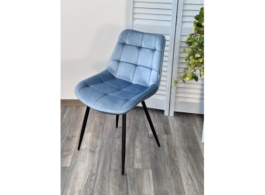 Стул MIAMI G062-43 пудровый голубой, велюр/ черный каркас в Набережных Челнах