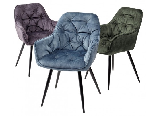 Стул MALTA 912-04 серо-зеленый, велюр/черный каркас в Набережных Челнах