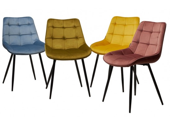 Стул MIAMI G062-43 пудровый голубой, велюр/ черный каркас в Набережных Челнах