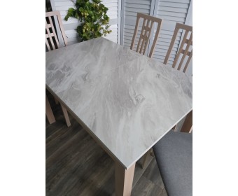 Стол TME-6931 MBH SWEDEN белый мрамор / MILKY WHITE M-City