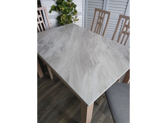 Стол TME-6931 MBH SWEDEN белый мрамор / MILKY WHITE M-City в Набережных Челнах