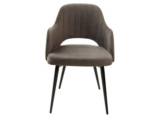 Стул FANTINE-LA ГРАФИТ #14, велюр / черный каркас в Набережных Челнах