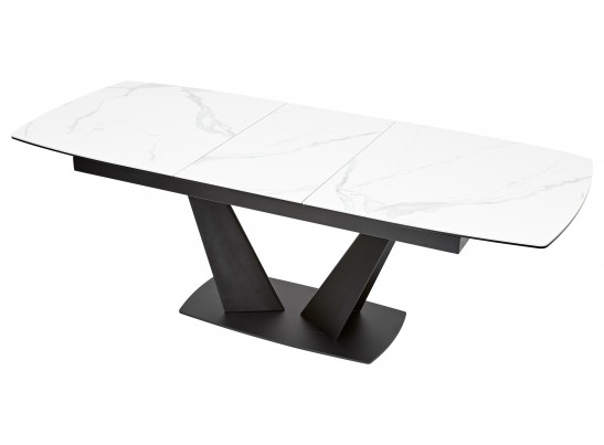 Стол ACUTO2 170 MATTE STATUARIO Белый мрамор матовый, керамика/ черный каркас в Набережных Челнах