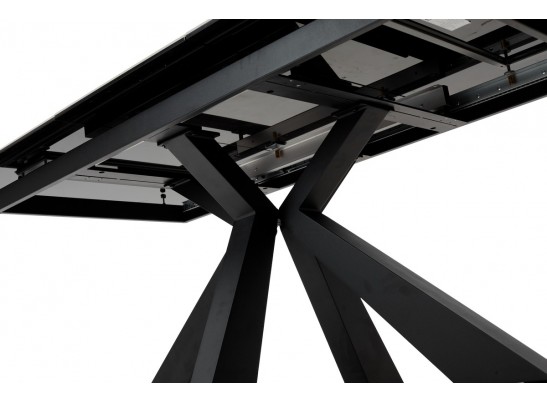 Стол ROVIGO 170 HIGH GLOSS STATUARIO Белый мрамор глянцевый, керамика/ черный каркас в Набережных Челнах