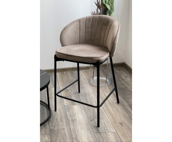 Полубарный стул WENDY BLUVEL-40 BEIGE (H=65), велюр 