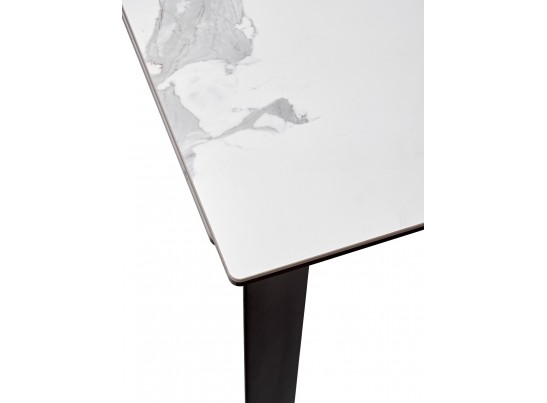 Стол CREMONA 140 MATTE STATUARIO Белый мрамор матовый, керамика/ черный каркас, ®DISAUR в Набережных Челнах