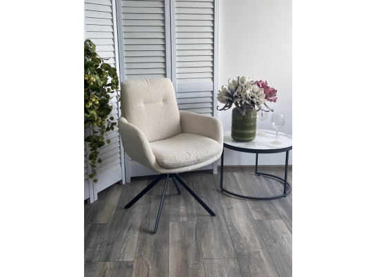 Стул DAREM Белый букле Davis now or never -03 / черный каркас, ®DISAUR