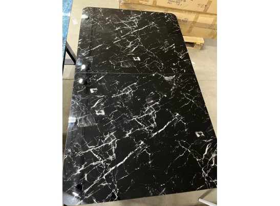 Стол АРУБА 140 ЧЕРНЫЙ МРАМОР, стекло / ЧЕРНЫЙ в Набережных Челнах