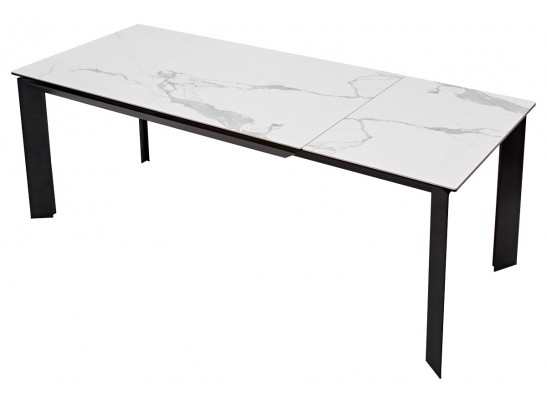 Стол CREMONA 140 MATTE STATUARIO Белый мрамор матовый, керамика/ черный каркас, ®DISAUR в Набережных Челнах