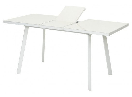 Стол ФИН 120 Латте, стекло/Белый каркас в Набережных Челнах
