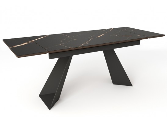 OLD Стол Купер 160 Обсидиан сатинат, стекло / черный каркас БЕЗ НДС в Набережных Челнах