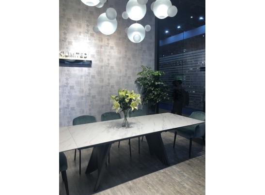 Стол IVAR 180 MARBLES KL-99 Белый мрамор, итальянская керамика/серый, ®DISAUR в Набережных Челнах