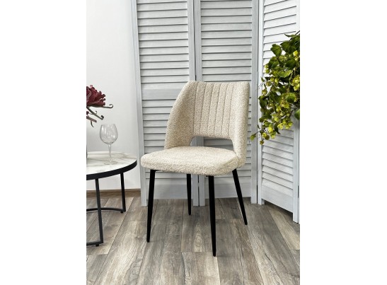 Стул LONDON UF998-04 бежевый, букле / черный каркас / Товарный знак DISAUR в Набережных Челнах